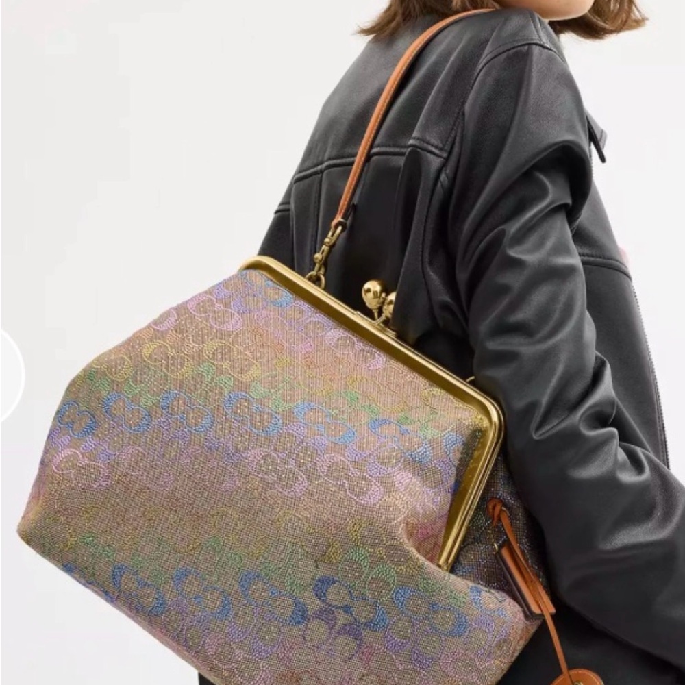 Coach Kisslock Large Frame Crystal Rainbow Bag - Picture 7 of 10